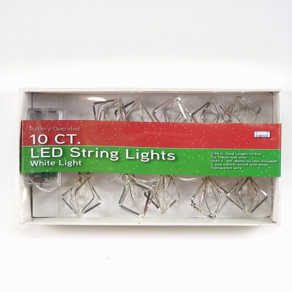 Erins Holiday Home 10 Led String Lights 4 Boxes Gold White 2.95 ft ea All New - Picture 2 of 7